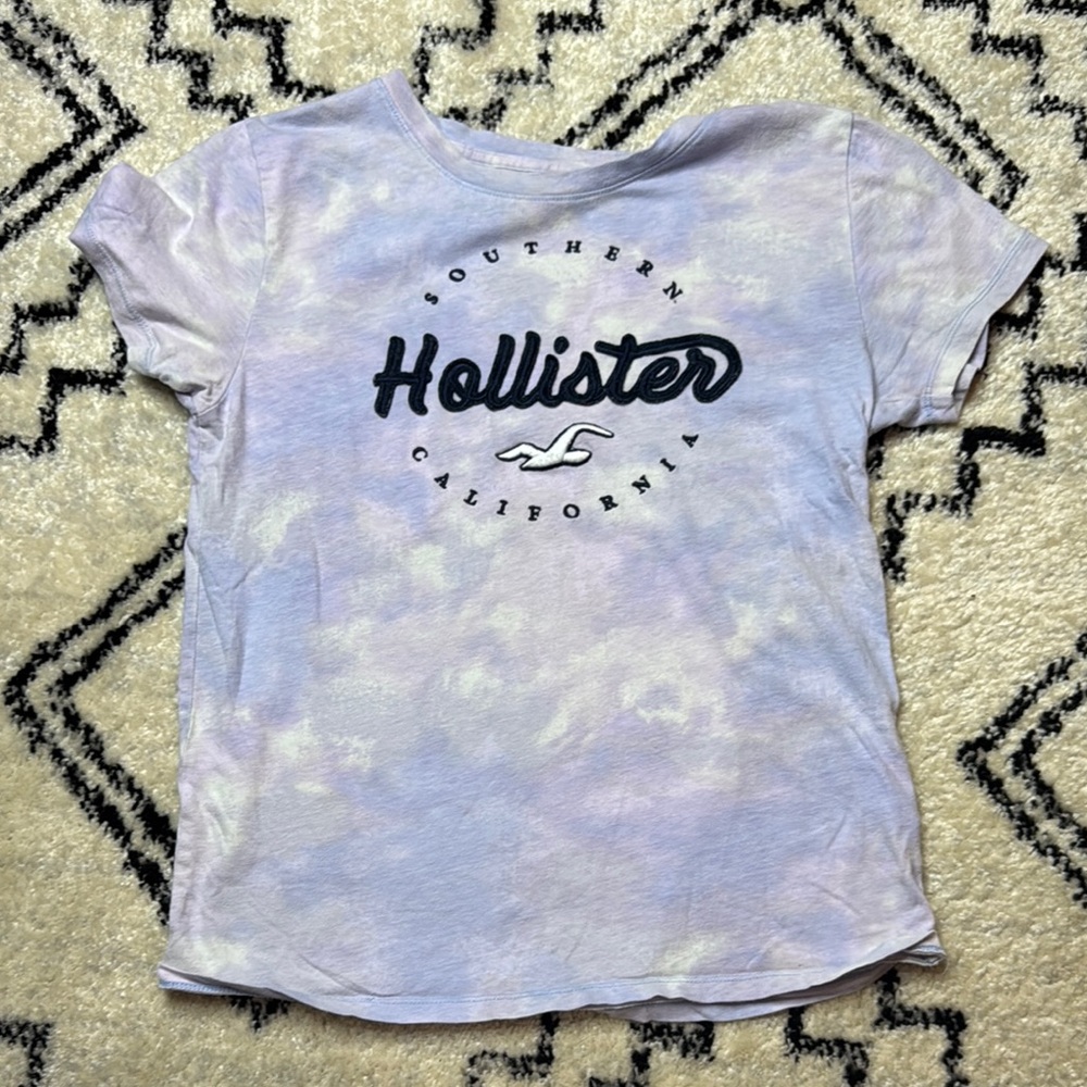 Hollister Purple and Green Short Sleeve Tees